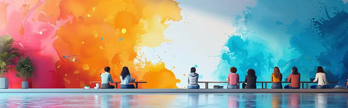 Equipo de agencia de marketing digital colaborando en la creación de contenido efectivo