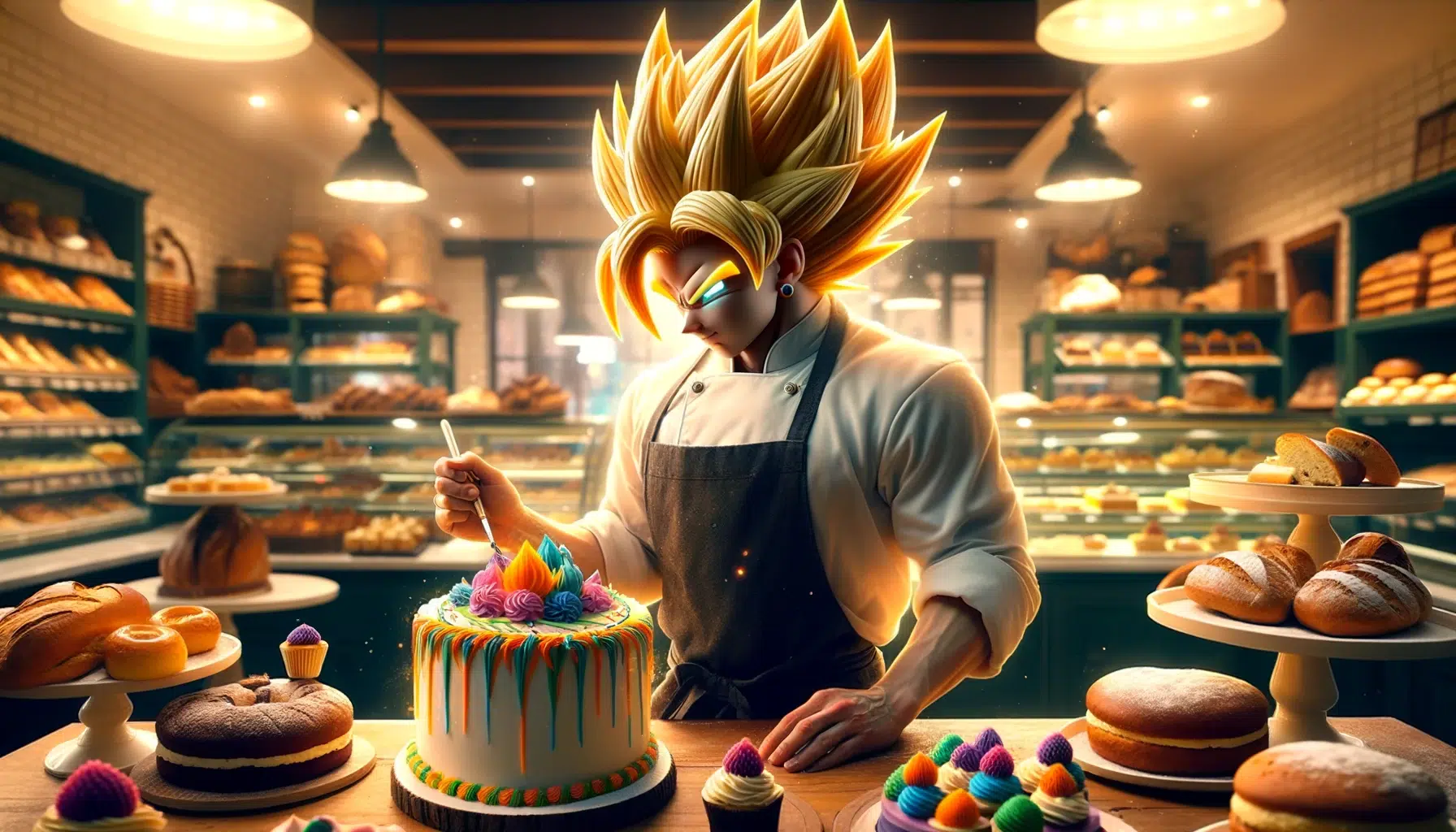 Goku de akira Toriyama en una pasteleria startup